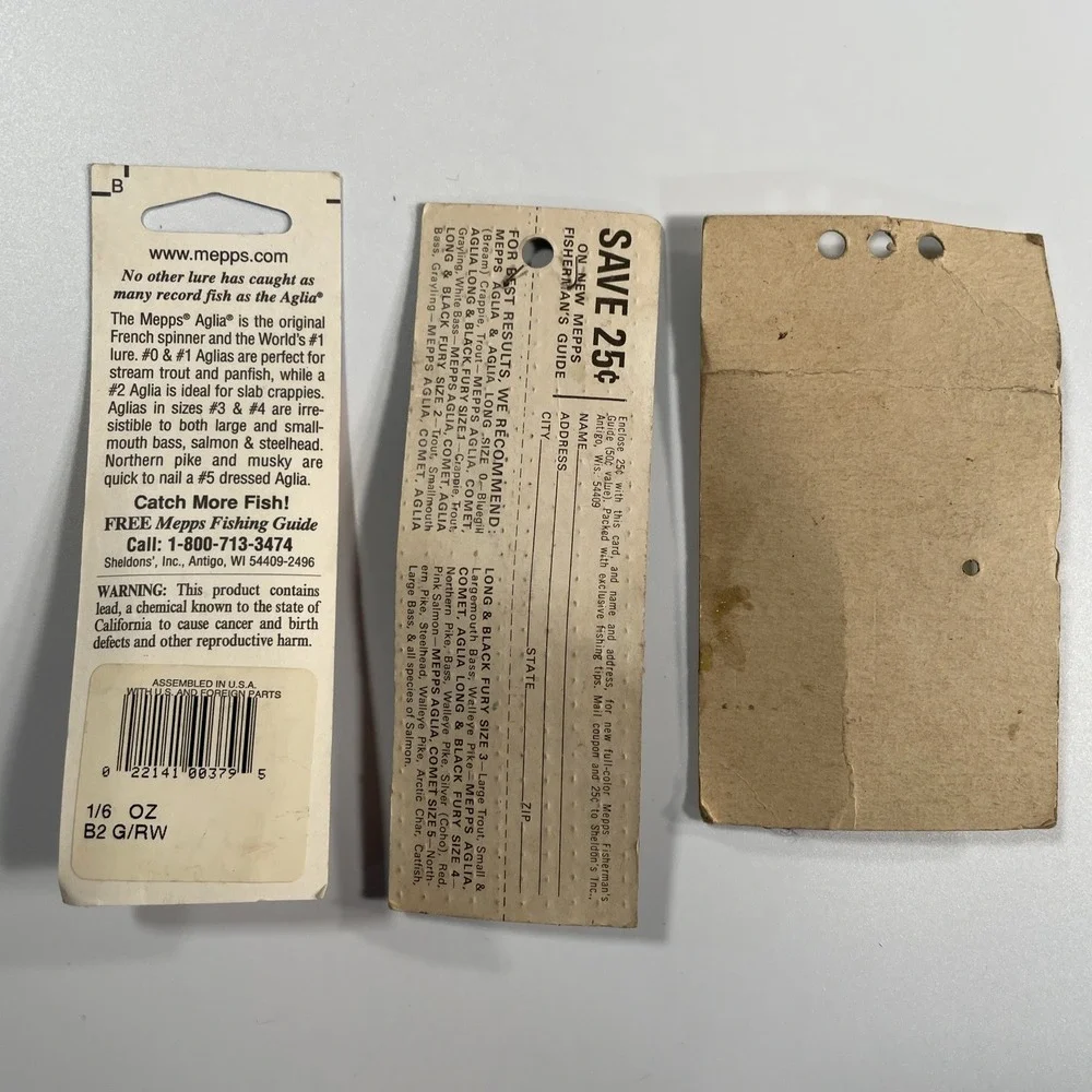 USA MADE Lot of 3 NEW Mepps Vintage 1/4 OZ W-105Wob-L-Rite Spoon Lure NIP